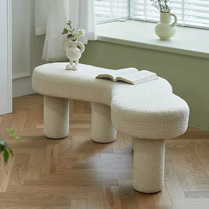 Bedroom Boucle Tufted Bench