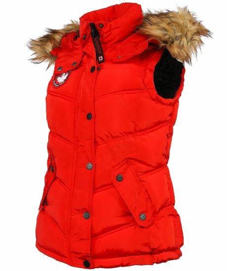 Canada Weather Gear Women's Puffer Vest w/Removable Faux Fur Trim