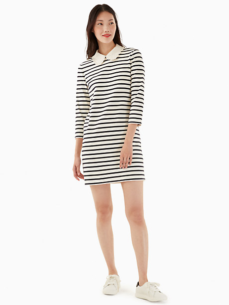 Women's Poplin Collar Striped Tee Dress