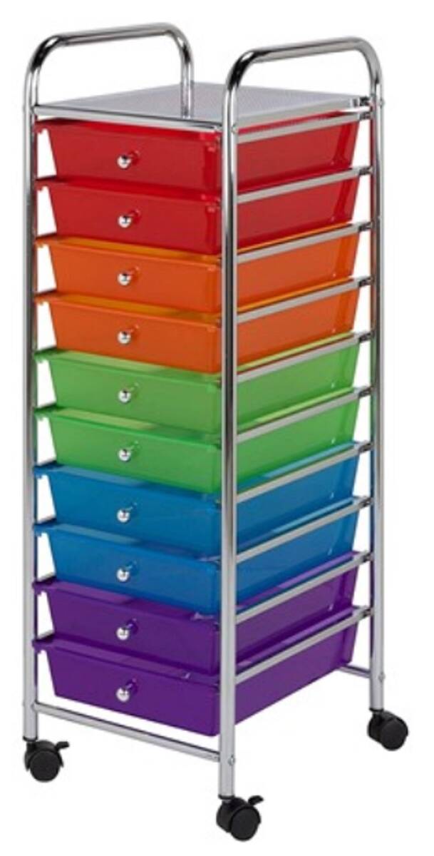 Honey-Can-Do 10 Drawer Multicolored Cart