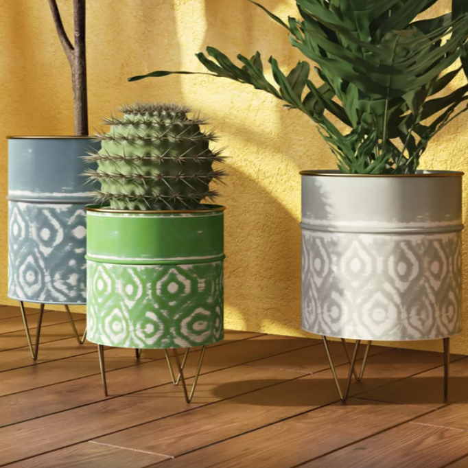 3-Piece Metal Pot Planter Set