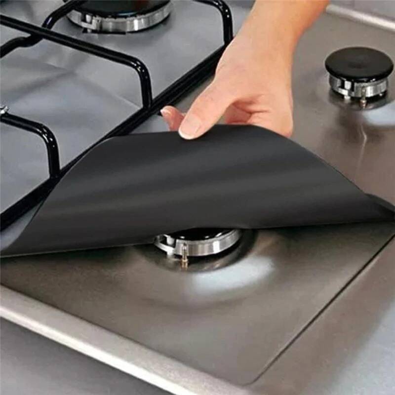 4-Pack Reusable Non-Stick Liners For Gas Stovetops