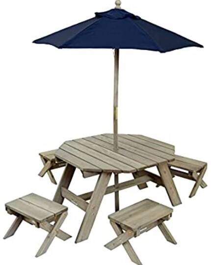 KidKraft Wooden Octagon Outdoor Table Set