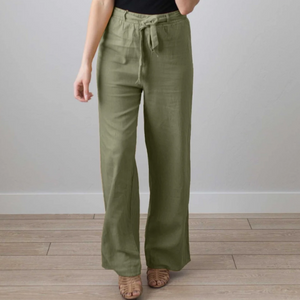 High Waist Tie Front Palazzo Pants