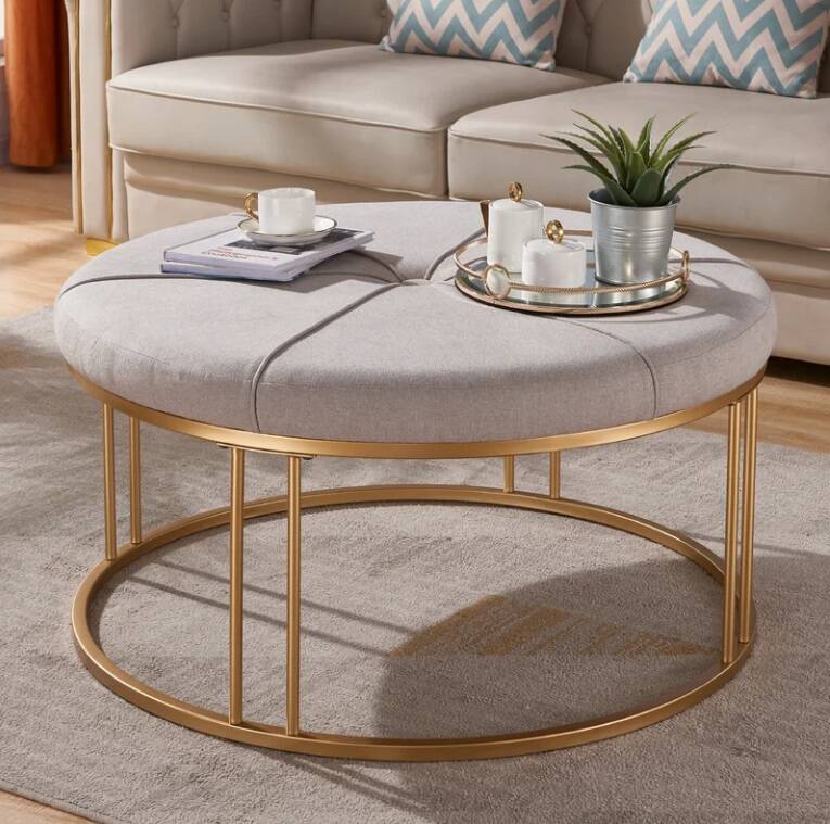 Tufted Round Cocktail Ottoman