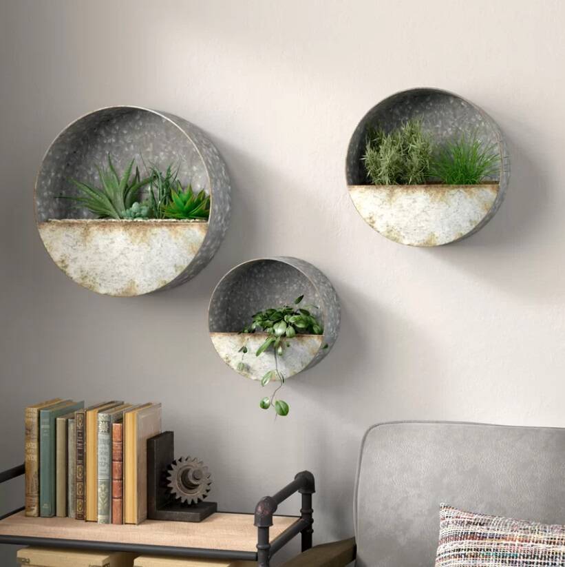 3-Piece Steel Wall Planter Set