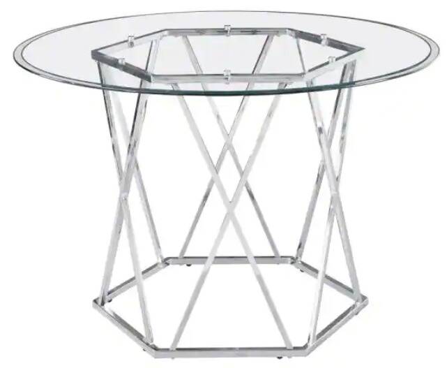 Glass & Chrome Dining Table