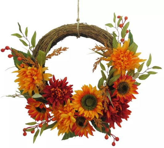 Asymmetrical Sunflower Wreath