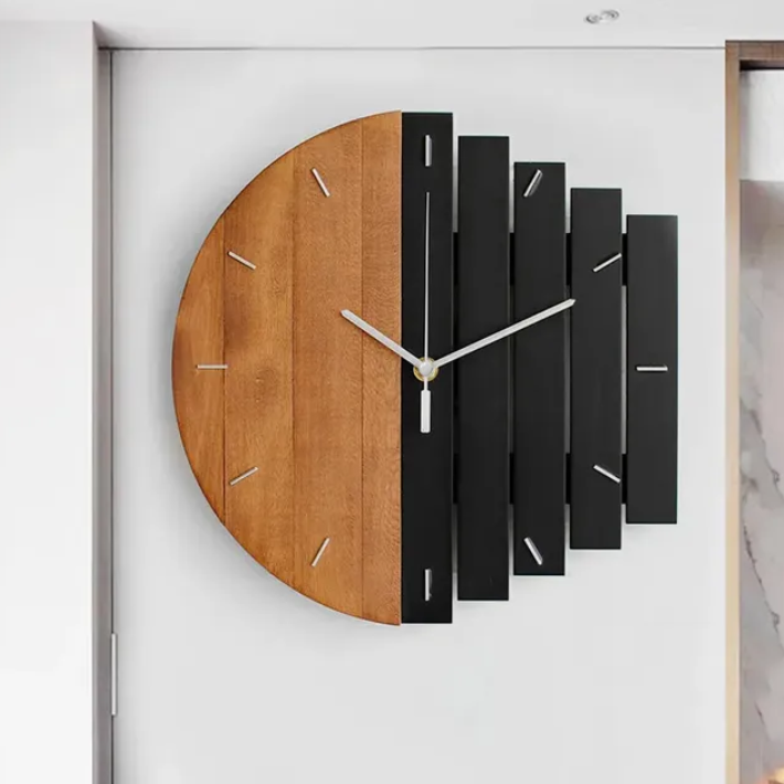 Abstract Wood Wall Clock