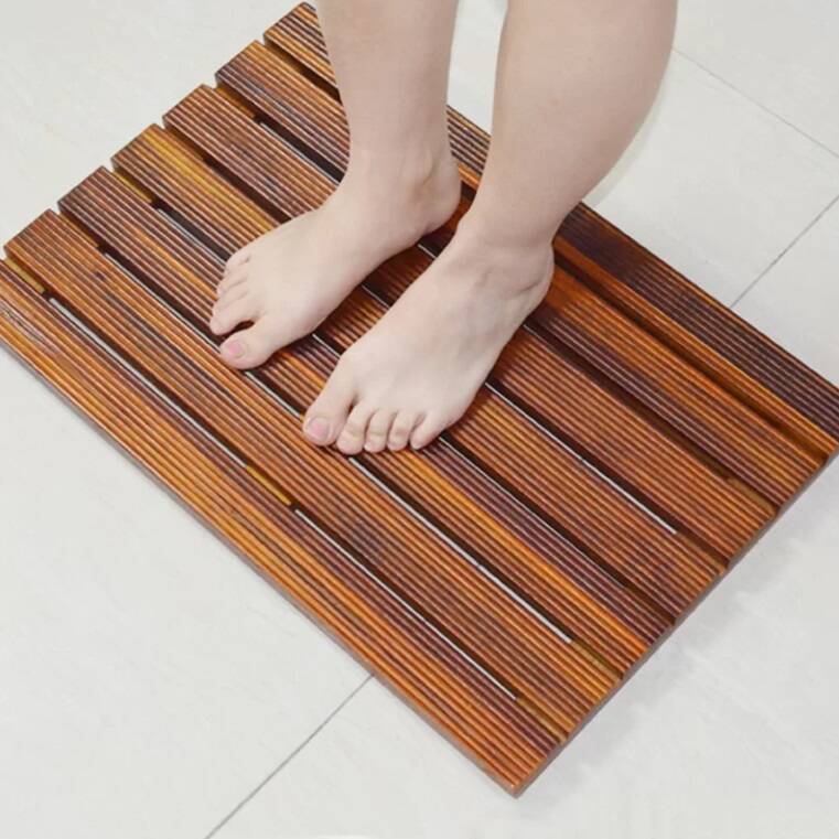 Teak Wood Reversible Shower Mat