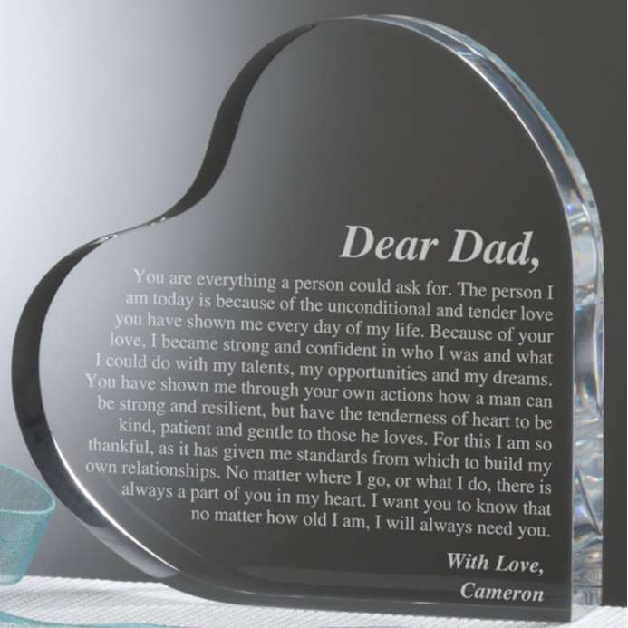 A Letter to Dad Personalized Keepsake