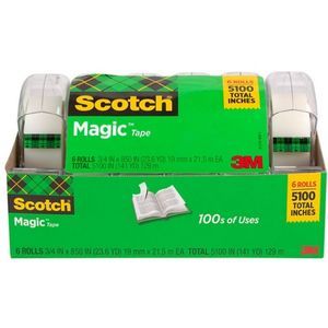 6-Pack Scotch Magic Tape w/ Refillable Dispenser