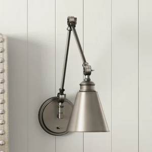 Stainless Steel Plug-in Swing Arm Sconce