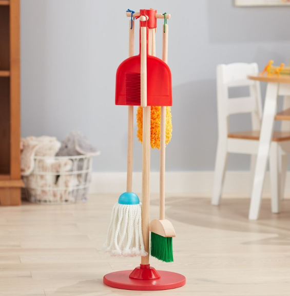 Melissa & Doug Let's Play House 6-Piece Dust, Sweep & Mop Set