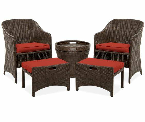 5-Piece Outdoor Wicker Bistro Set