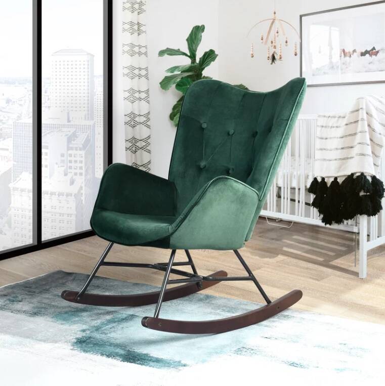 Velvet Tufted Rocking Chair