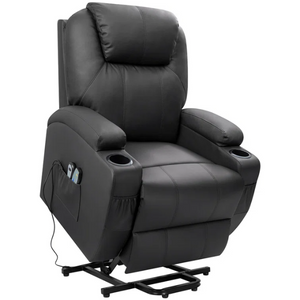 Faux Leather Power Lift Heated Massage Recliner