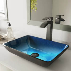 Tempered Glass Vessel Bathroom Sink