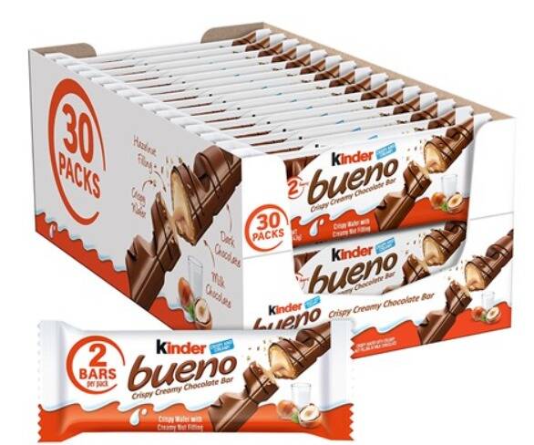 30-Count Kinder Bueno Milk Chocolate & Hazelnut Bar