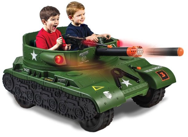 Ride-On Tank w/ Working Cannon & Rotating Turret