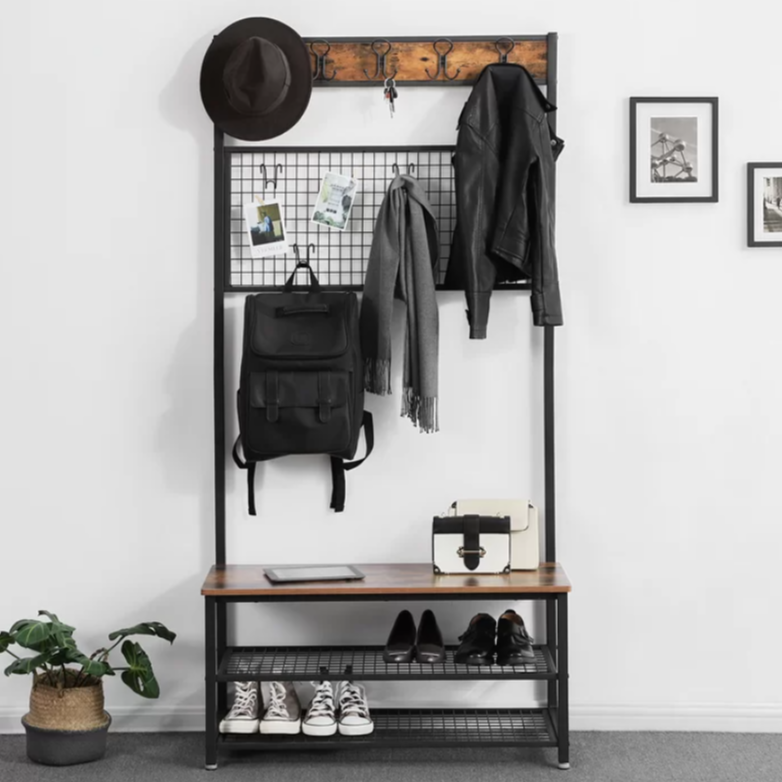 Hall Tree w/ Bench & Shoe Storage