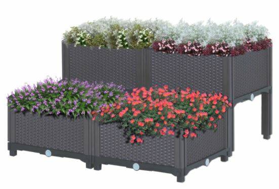 4-Piece Raised Planter Set