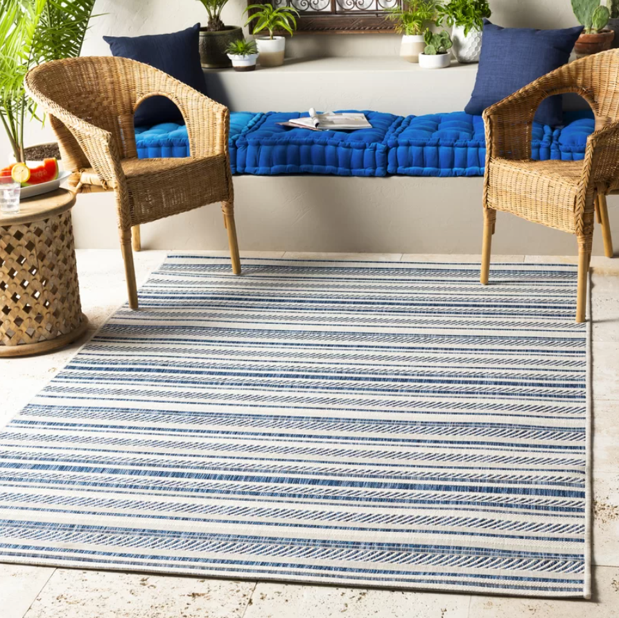 Striped Outdoor 5' x 7' Area Rug