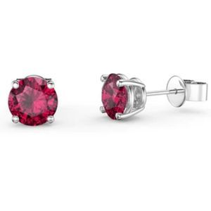 Ruby Solitaire 14K Gold Stud Earrings