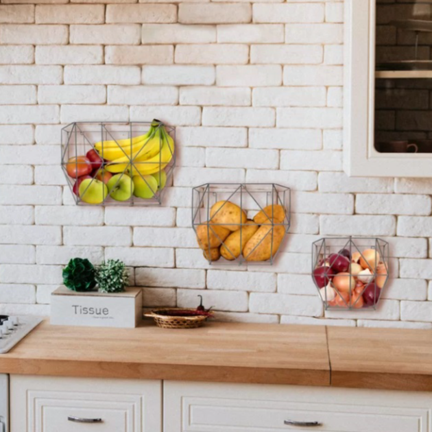 3-Piece Hanging Fruit & Storage Organizer