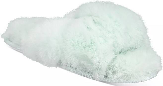 Jenni Faux-Fur Solid Crossband Women's Slippers