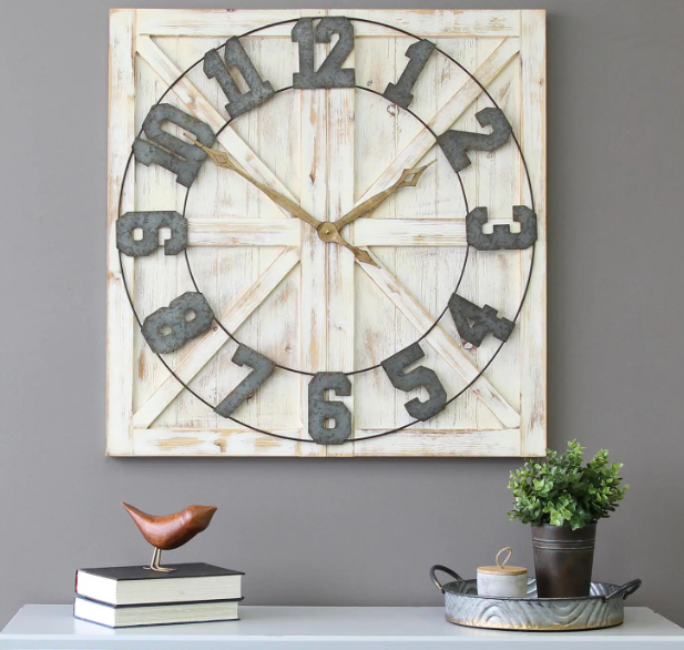 Rustic Wood Farmhouse Wall Clock