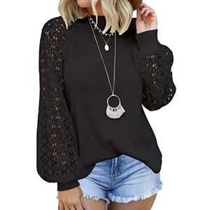 Long Sleeve Top Lace Loose Shirt