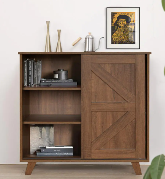 3-Tier Sliding Door Sideboard