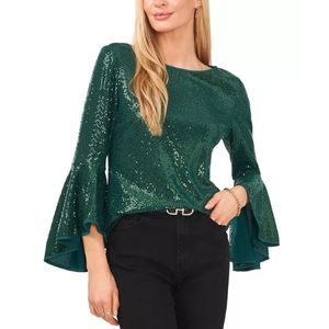 Vince Camuto Flutter-Sleeve Top