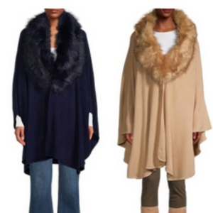 Saks Fifth Avenue Faux Fur-Trim Cape