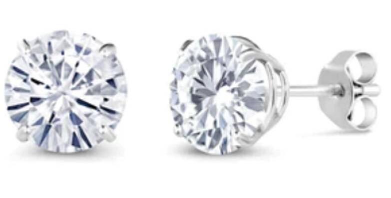 2.00 CTW Moissanite 14K White Gold Earrings