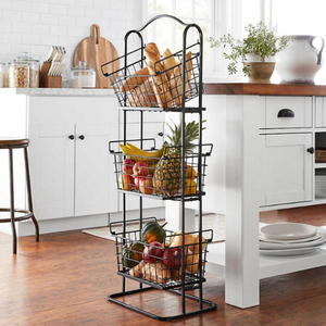 Freestanding 3-Basket Storage