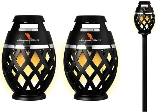 2-Pack LED Tiki-Torch Bluetooth Speakers