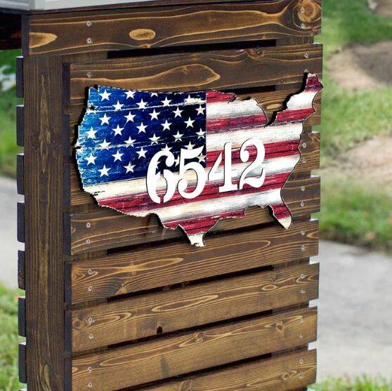 Personalized USA Flag Address Sign