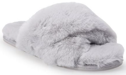 Women's Cross Faux Fur Slippers