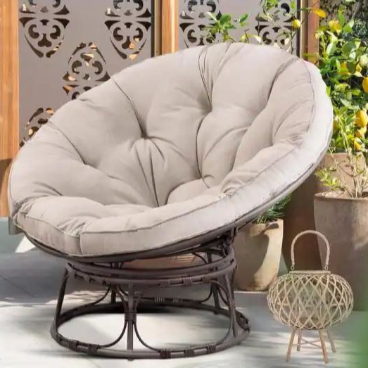 Outdoor Wicker Cushioned Papasan Chair