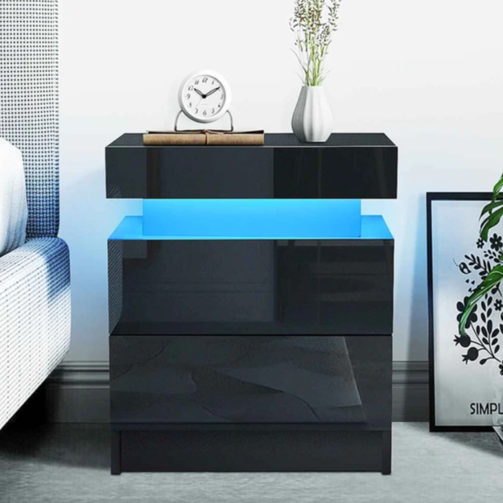 LED 2-Drawer End Table