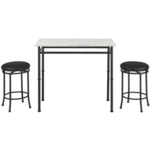 3-Piece Faux Marble Top Dining Set