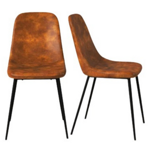 Set of 2 Faux Leather Dining Chairs