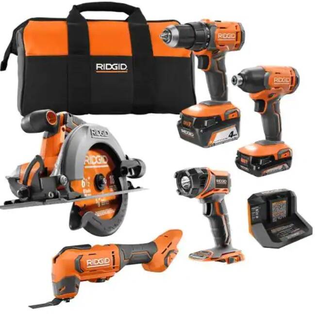 Ridgid 18V Cordless 5-Tool Combo Kit