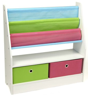 Mind Reader Kids Book Organizer w/ Folding Drawers