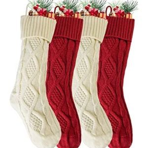 4-Pack Cable Knit Christmas Stockings