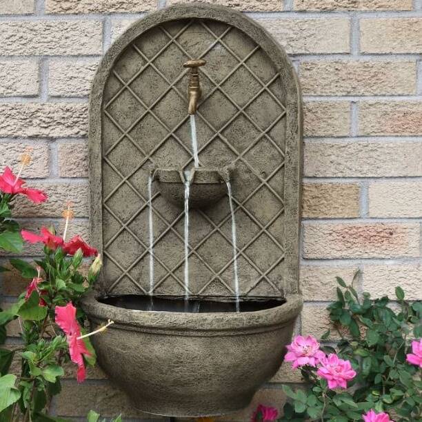 Maltby Polystone Electric Wall Fountain