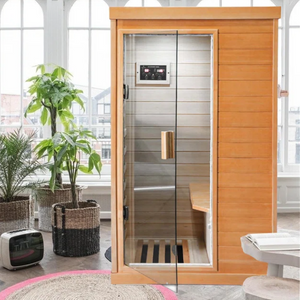 Solid Wood Bluetooth 1-Person Infrared Sauna