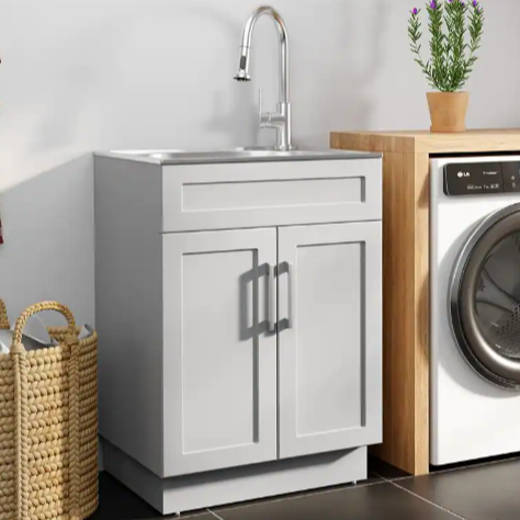 Glacier Bay Stainless Steel Laundry Sink Cabinet